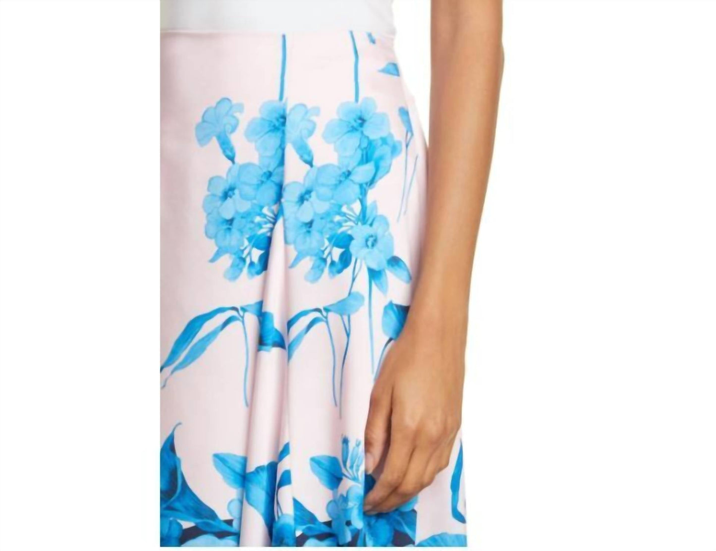Ted Baker - Floral Asymmetrical Satin Midi Skirt