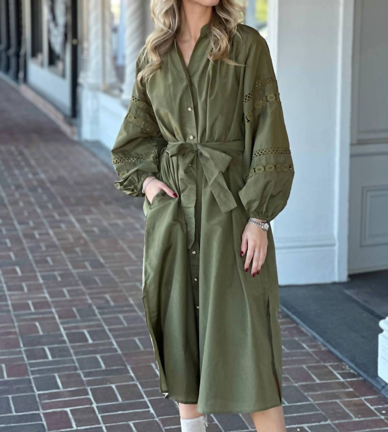 Emily Lovelock - Lyla Long Sleeve Midi Dress