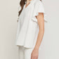Entro - Ruffled Flutter Sleeve Blouse