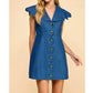 Tcec - Denim Scallop Detail Button Down Dress