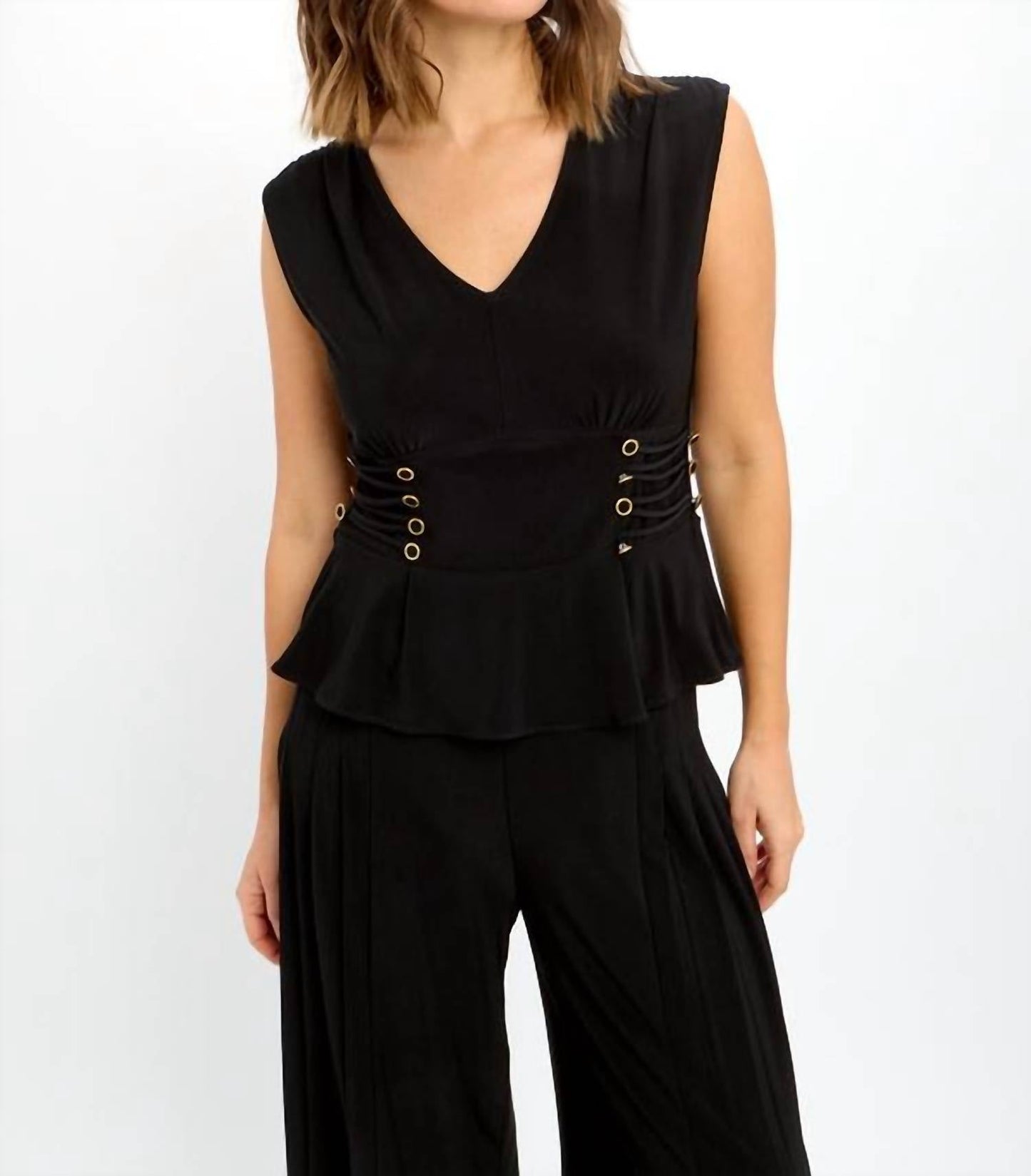 Frank Lyman - V-neck Peplum Top