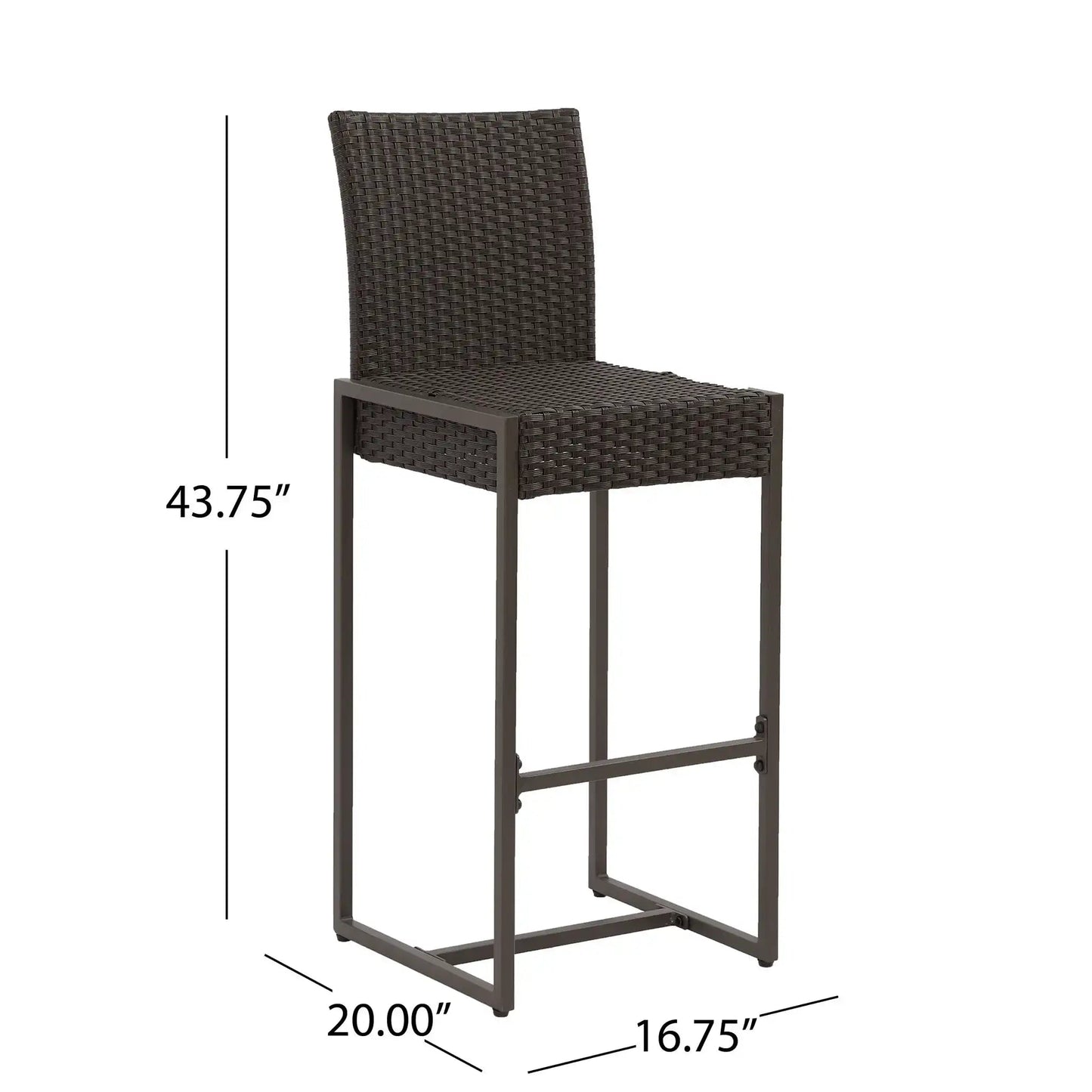 Outdoor Barstool With Handcrafted Details (Set of 2)