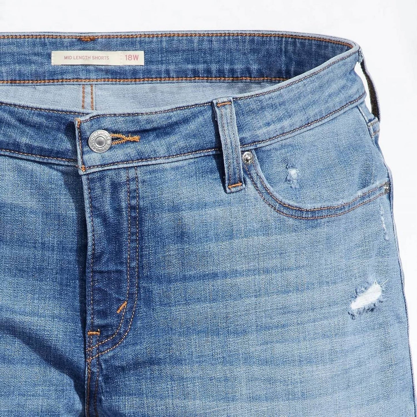 Levi'S - Mid Length Distressed Short - Plus Size