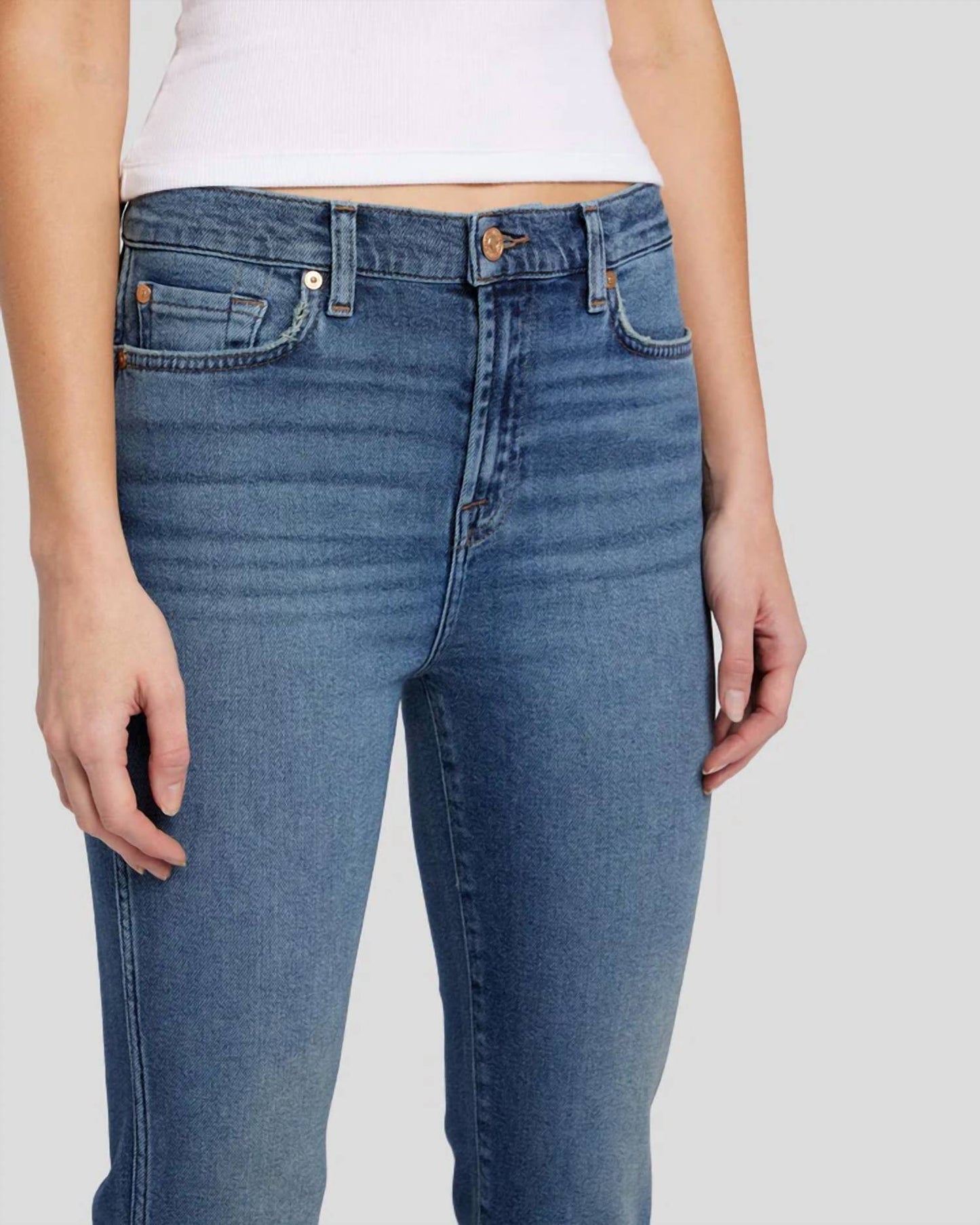 7 For All Mankind - High Waist Slim Kick Jeans