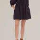 Entro - Puff Sleeve Tie Front Dress