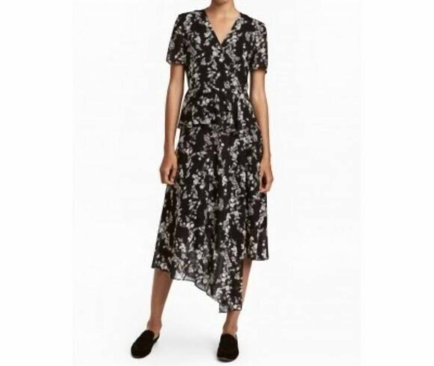 H&M - Layered Floral Print Chiffon Dress