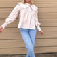 Aureum - Felicity Scallop Collar Tile Print Blouse