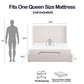 Caron Upholstered Wingback Bed with Adjustable Base Bundle Set, Queen Size