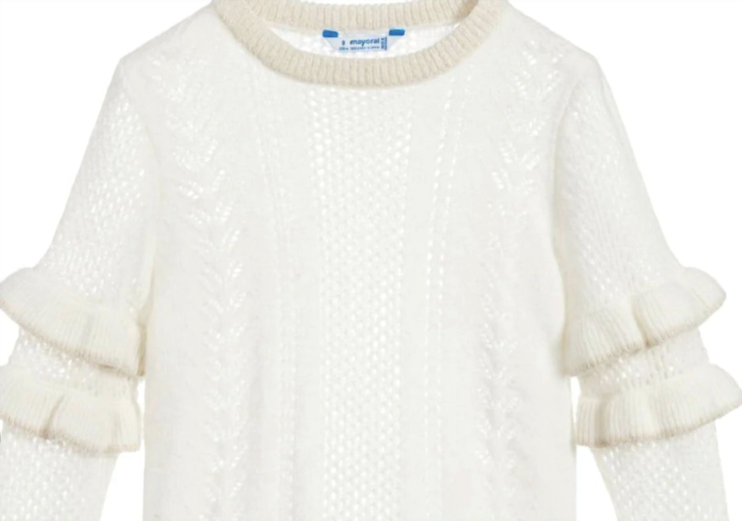 Mayoral - Girl's Ruffle Sleeve Shimmer Sweater