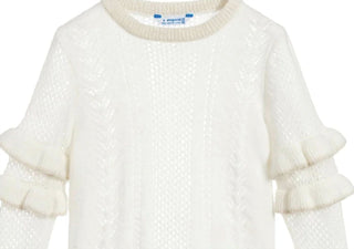 Mayoral - Girl's Ruffle Sleeve Shimmer Sweater