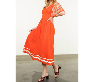 Thml - Embroidered Flutter Sleeve Dress