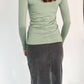 Recollection Brand - Frayed Hem Asymmetrical Stretch Denim Maxi Skirt