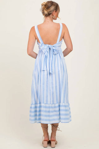 Entro - Striped Dress with Tie Back