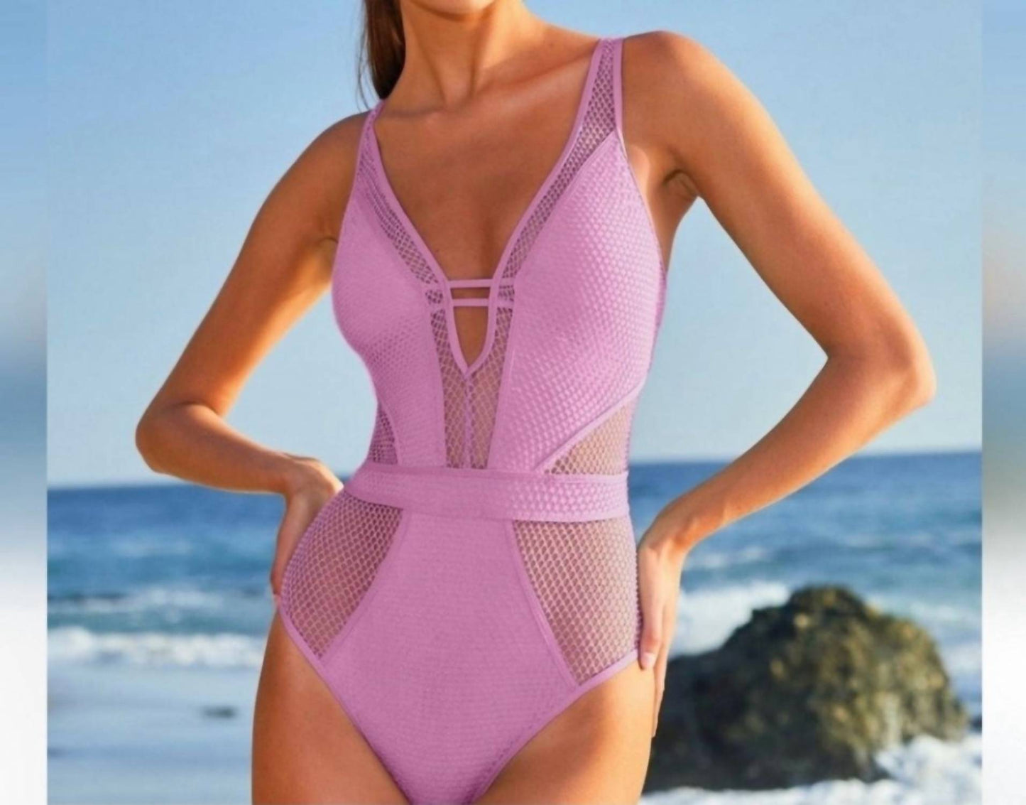 Becca - Plunge-neck One-piece Swimsuit