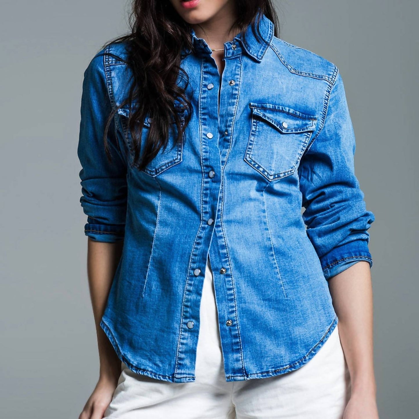 Q2 - Chambray Pearl Snap Shirt