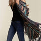 Trendsi - Adora Multi Colour Sweater Long Cardigan With Fringes