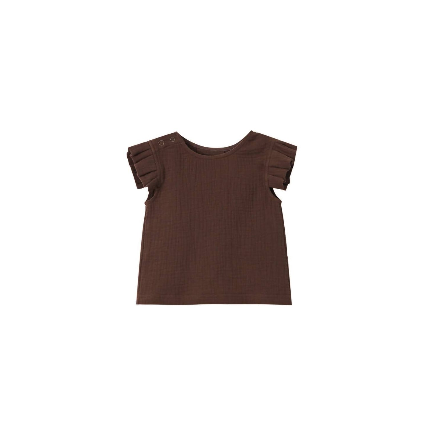 Omamimini - Gauze top with box pleated sleeve