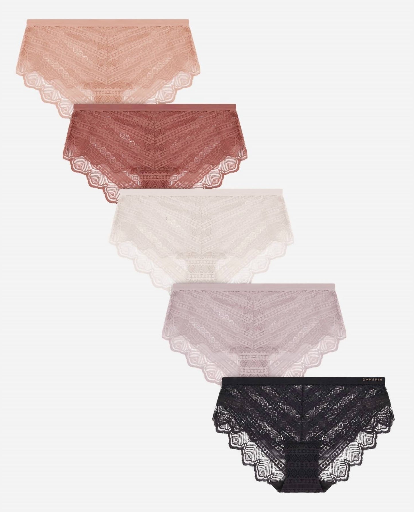 Danskin - Women's 5-pack Lace Hipster Underwear