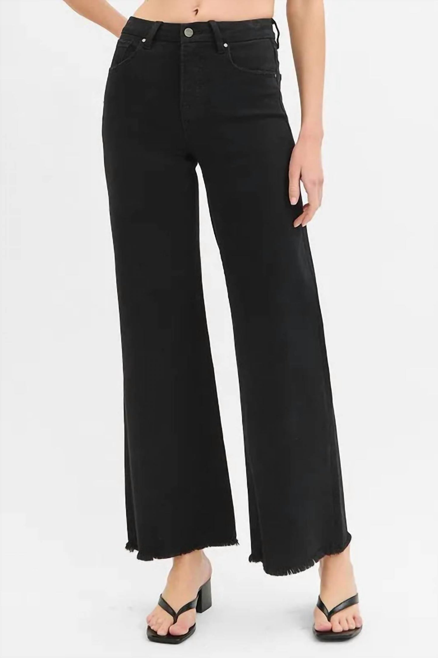 Trendsi - Risen Full Size Tummy Control High Rise Wide Jeans Plus Size