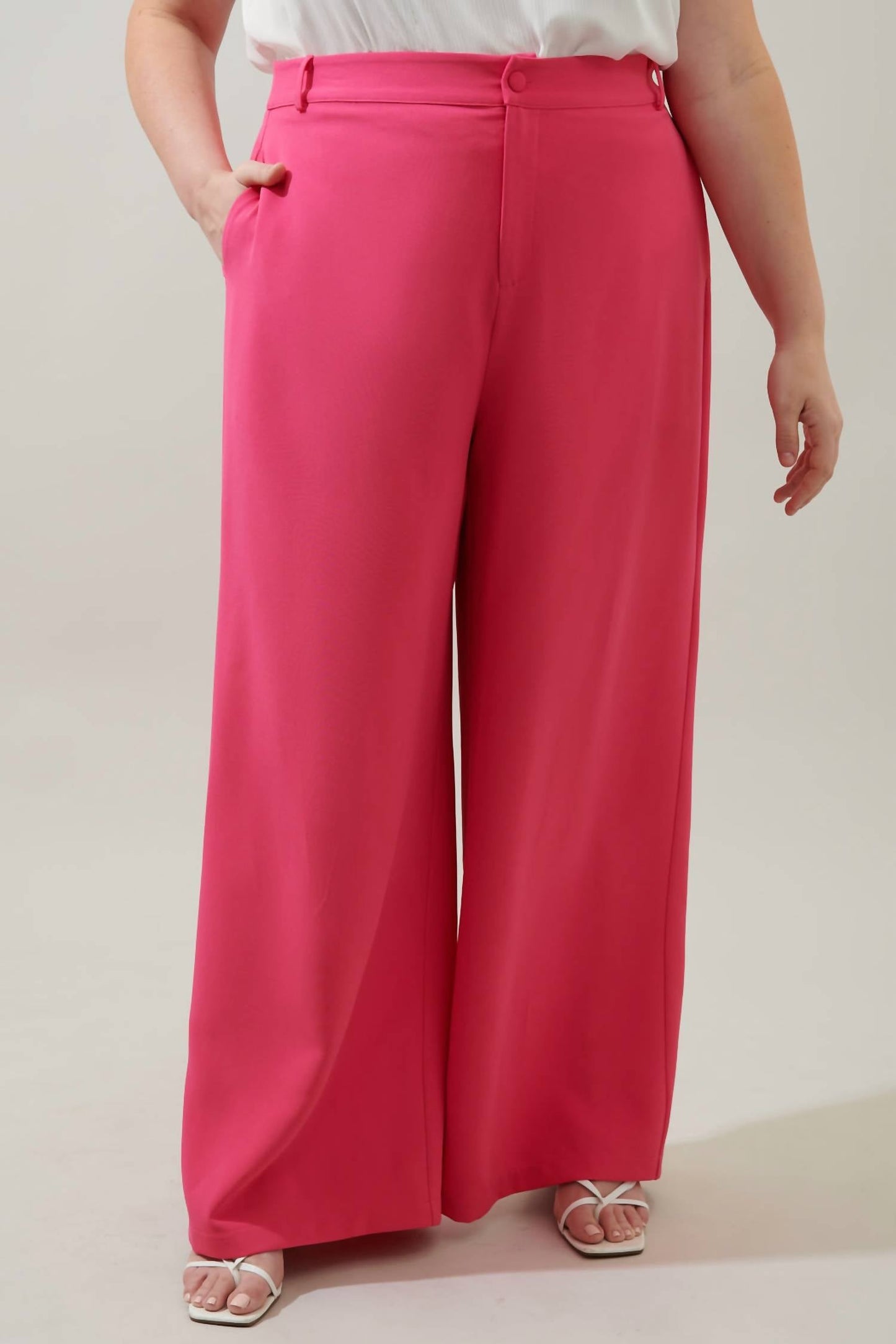 Sugarlips - Women's Chelsea Belted Wide Leg Trousers Curve