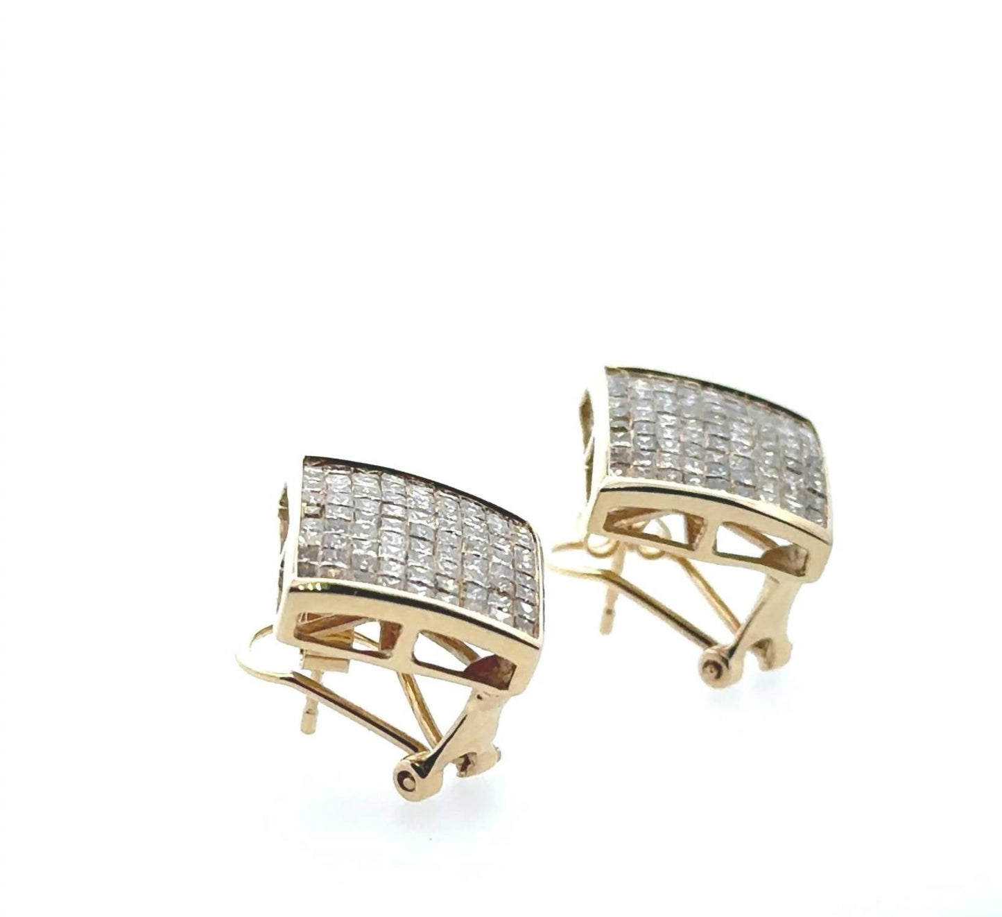 Aamiaa - Women's Princess Shaped Natural Diamond Earrings