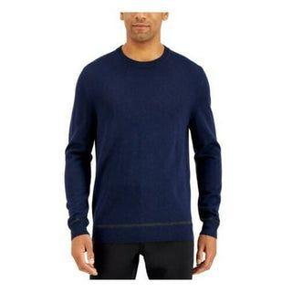 Alfani Men's Solid Crewneck Sweater - Neo Navy