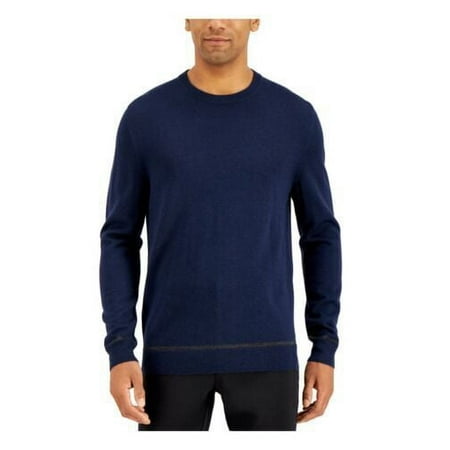 Alfani Men's Solid Crewneck Sweater - Neo Navy