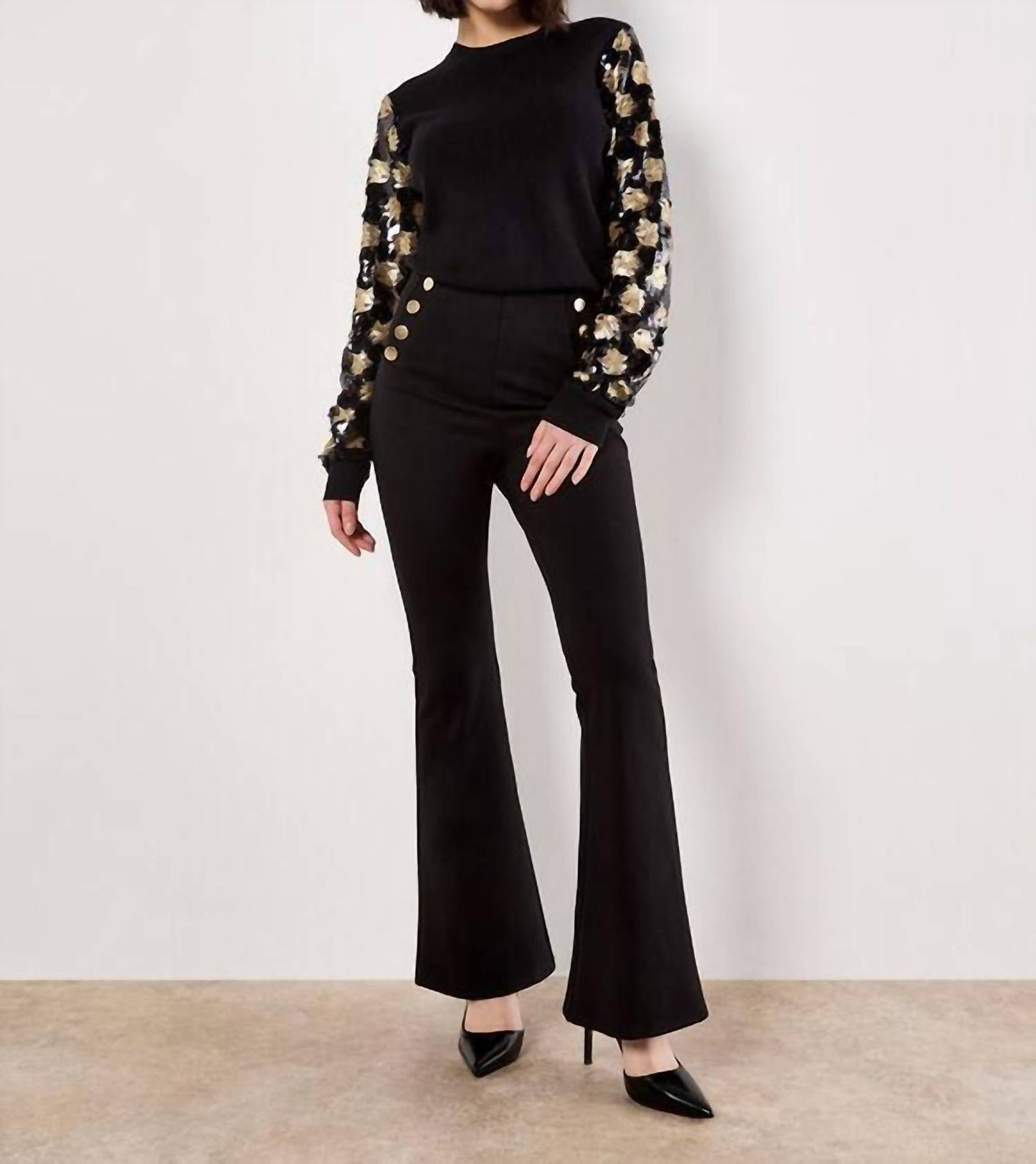 Apricot - Sequin Arm Embellished Jumper