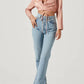 Astr - Perry Satin Wrap Front Tie Waist Top