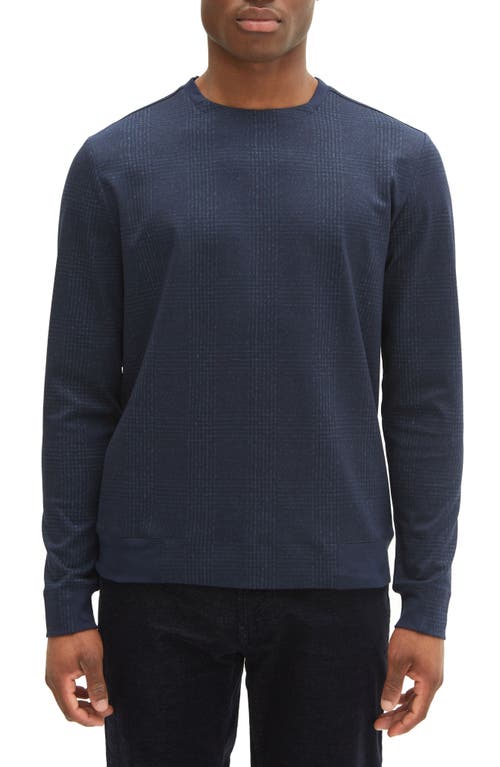 Robert Barakett Waverton Plaid Crewneck Sweatshirt in Navy, Size X-Large