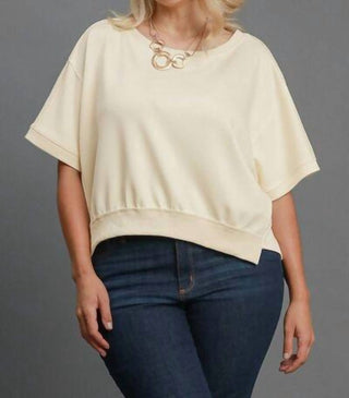 Trendsi - Umgee Full Size Lightweight Cropped Sweatshirt Plus Size