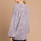 Cotton Bleu - Hacci Brushed V Neck Long Sleeve Top