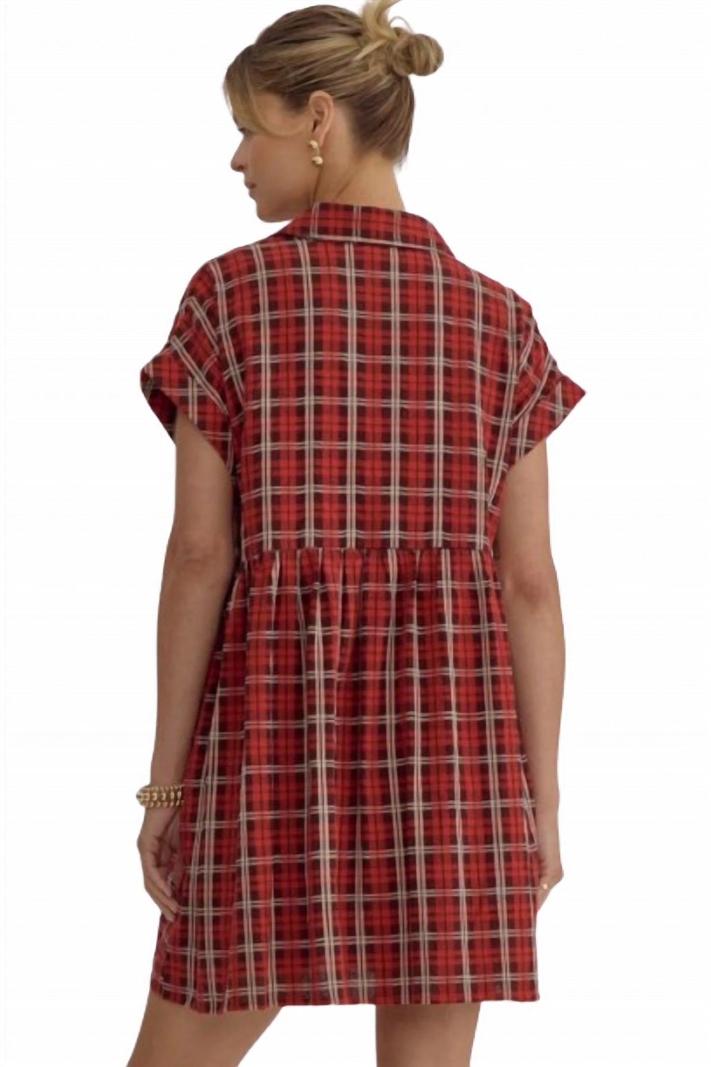 Entro - Plaid Button Down Mini Dress