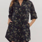 Entro - Floral Half Sleeve Button Mini Dress