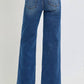 Risen - High Rise Wide Leg Front Patch Pocket Jeans