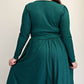 The Curve La - Plus Size Glitter Knit Flare Dress With Bow Details