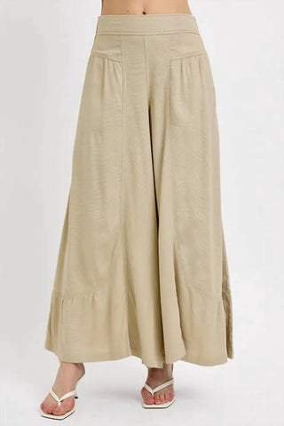 Risen - Shirring Detail Wide Leg Pants