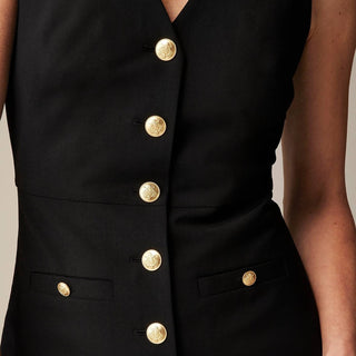 J.Crew - Buttoned Sheath Dress In Italian Stretch Wool Blend