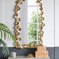 Full Length Arched Wall Mirror With Gold Leaf Accents
