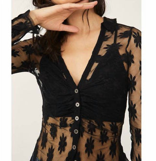 Free People - Flower Field Sheer Lace Blouse