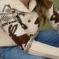 Blu Pepper - Bunny Jacquard Collared Cardigan