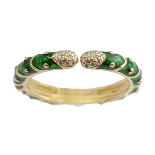 Hidalgo - Green Enamel Ring - Size 7