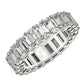 Emerald Cut Lab Grown Diamond Eternity Ring in 14k White Gold (4 cttw FG/VS2)