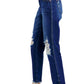 Judy Blue - High Waist Rigid Magic Heavy Destroy Straight Jeans
