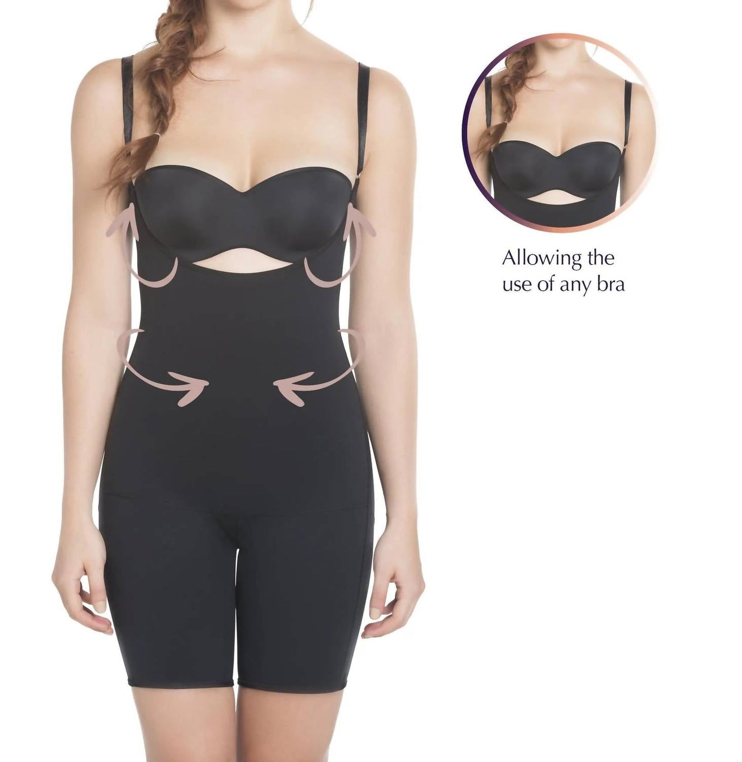 Siluets - Mid-thigh Full Body Shaper For Women – Adjustable Straps And Firm Compression