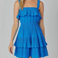 Baby Pink - Pleated Tiered Elastic Detail Mini Dress