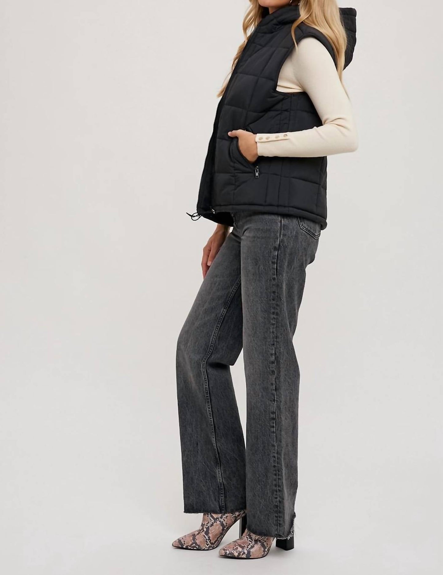 Bluivy - Puffer Zip-Up Hooded Vest