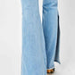 Judy Blue - Mid-rise Peak-a-boot Hem Slit Flare Jeans