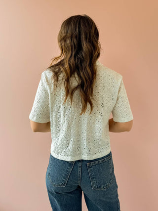 Z Supply - Madrid Knit Eyelet Button Up Top