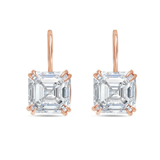 Diana M Jewels - 10.00 Cts Lab Grown Asscher Diamond Drop Earrings